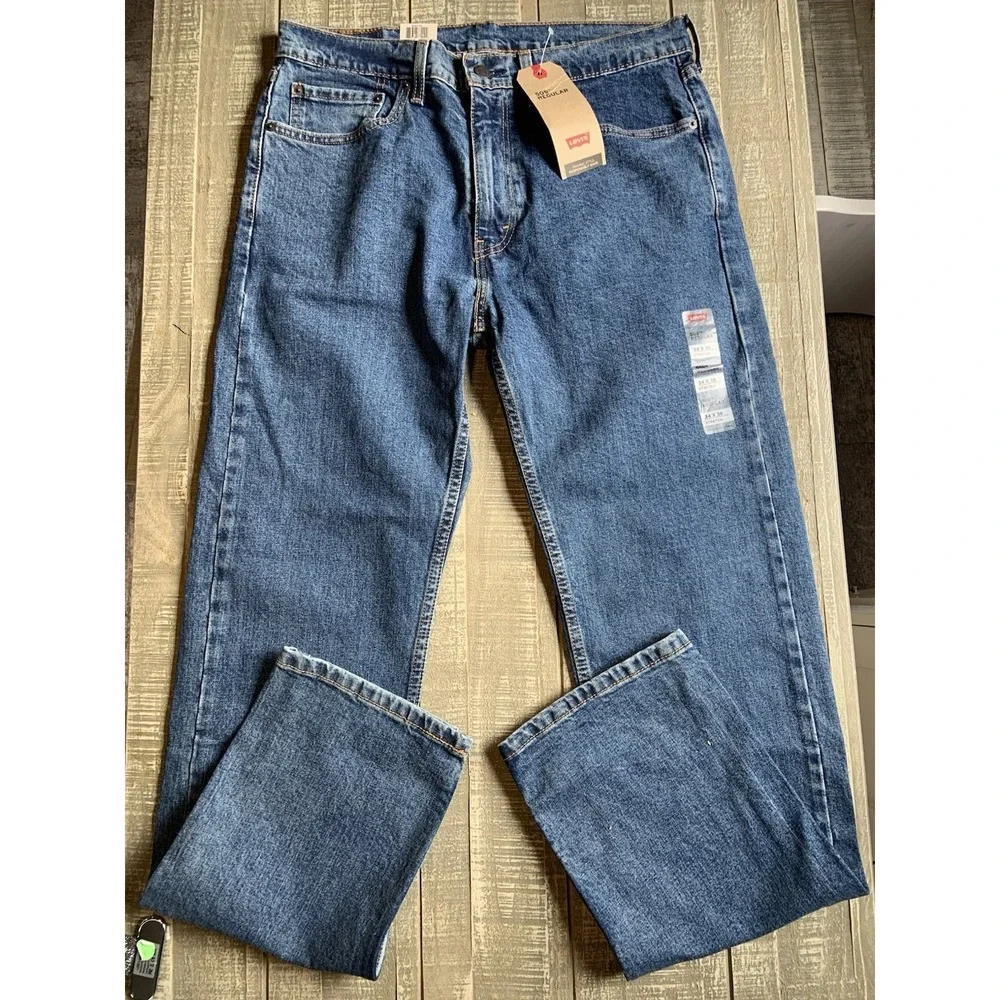 LEVI'S‎ 505™ Regular Fit Men's Jeans, Dark 34x36 - Dark Wash NEW NWT Stretch